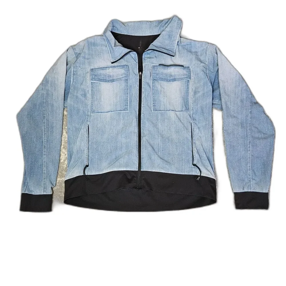 LUCY indiGO Activewear "Denim" Jacket Size Medium - Picture 2 of 7